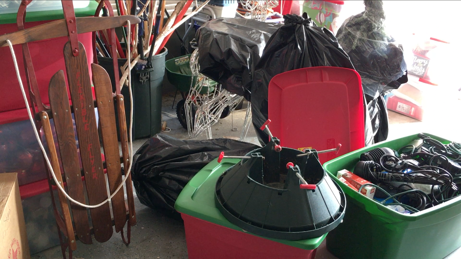 Christmas Cleanup storage and organization